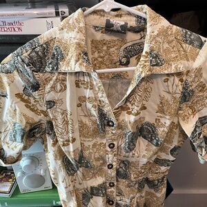 Girls From Savoy Anthropologie Corduroy Dress size 2 Bird Butterfly Cottagecore